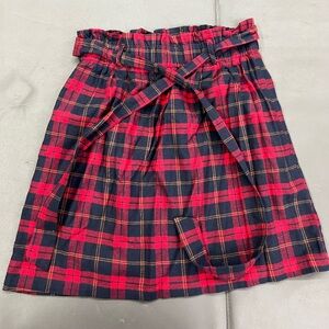 Kiel James Patrick Red and Navy Flannel Skirt with matching belt